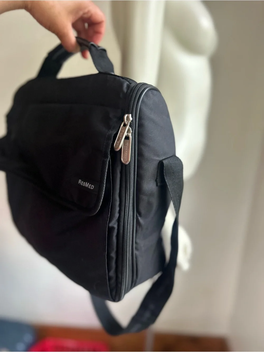ResMed Black Messenger Bag with Adjustable Shoulder Strap